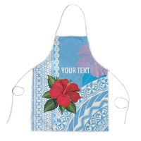 Suva Fiji 2026 Rugby Custom Apron Hibiscus Fijian Tapa Pattern LT14 Blue - Polynesian Pride