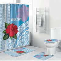 Suva Fiji 2026 Rugby Custom Bathroom Set Hibiscus Fijian Tapa Pattern LT14 Bathroom Set (4 pcs) Blue - Polynesian Pride