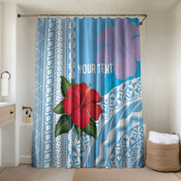Suva Fiji 2026 Rugby Custom Bathroom Set Hibiscus Fijian Tapa Pattern LT14 Shower Curtain Only Blue - Polynesian Pride