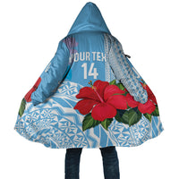 Suva Fiji 2026 Rugby Custom Cloak Hibiscus Fijian Tapa Pattern LT14 Unisex Blue - Polynesian Pride