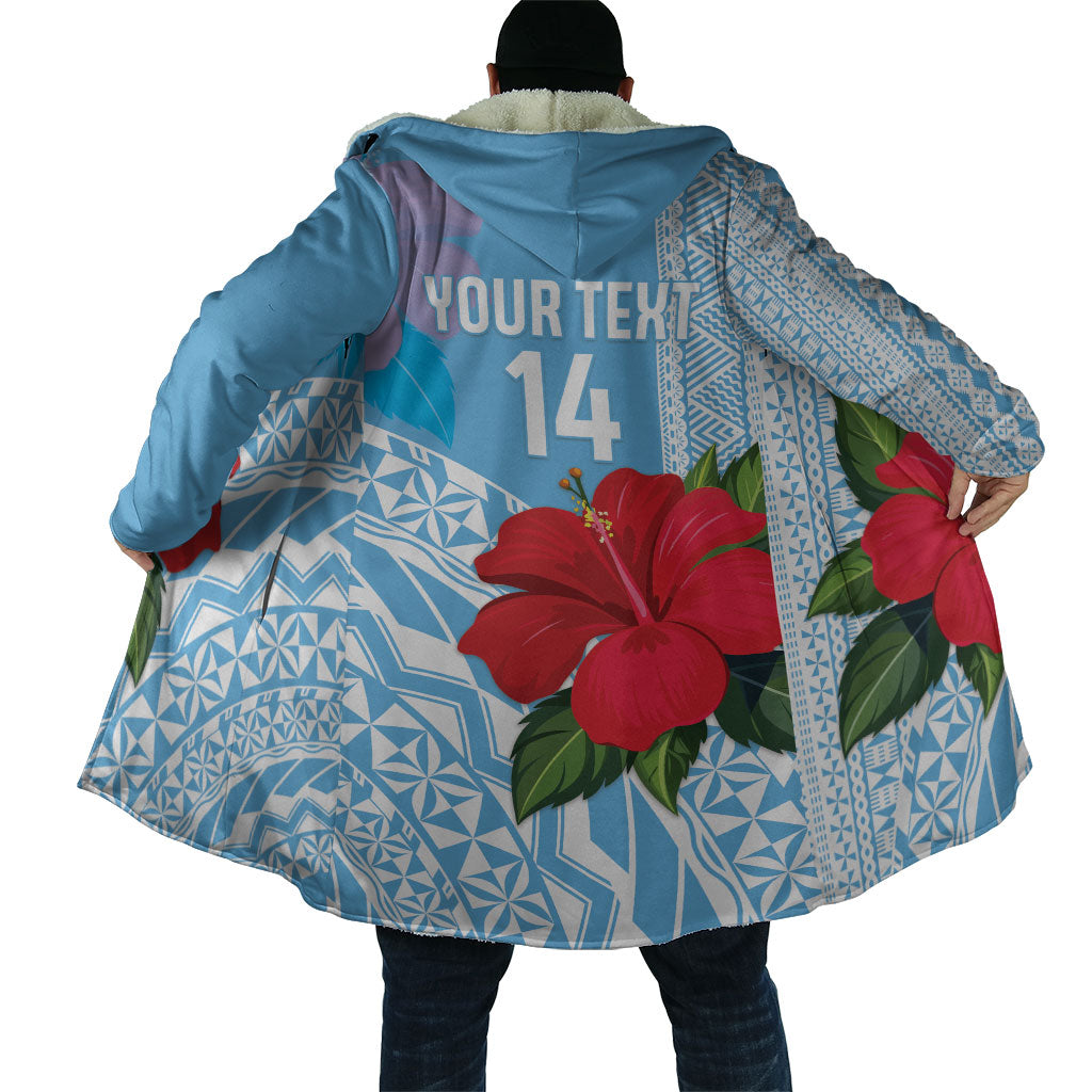 Suva Fiji 2026 Rugby Custom Cloak Hibiscus Fijian Tapa Pattern LT14 - Polynesian Pride