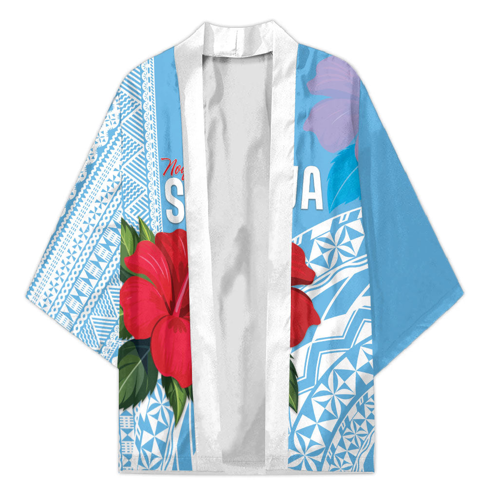 Suva Fiji 2026 Rugby Custom Kimono Hibiscus Fijian Tapa Pattern LT14 Unisex Blue - Polynesian Pride