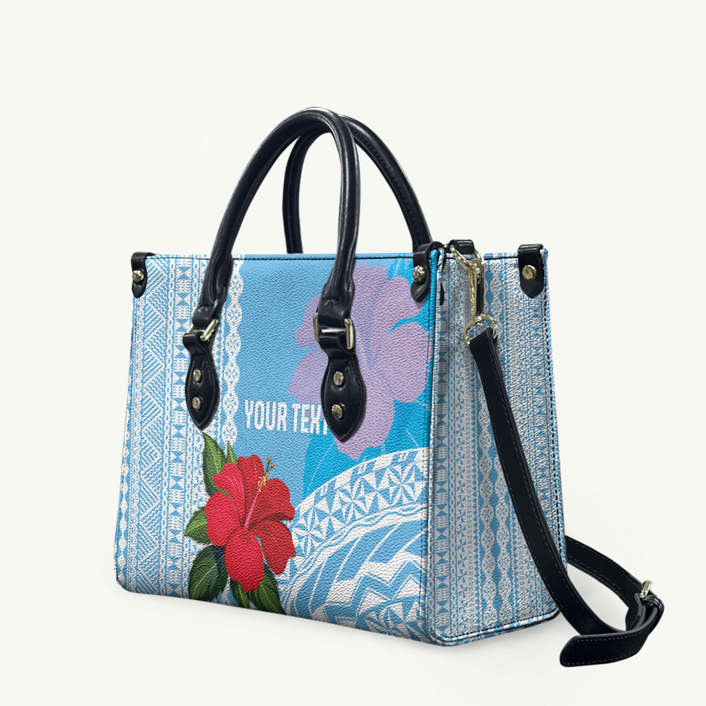 Suva Fiji 2026 Rugby Custom Leather Bag Hibiscus Fijian Tapa Pattern