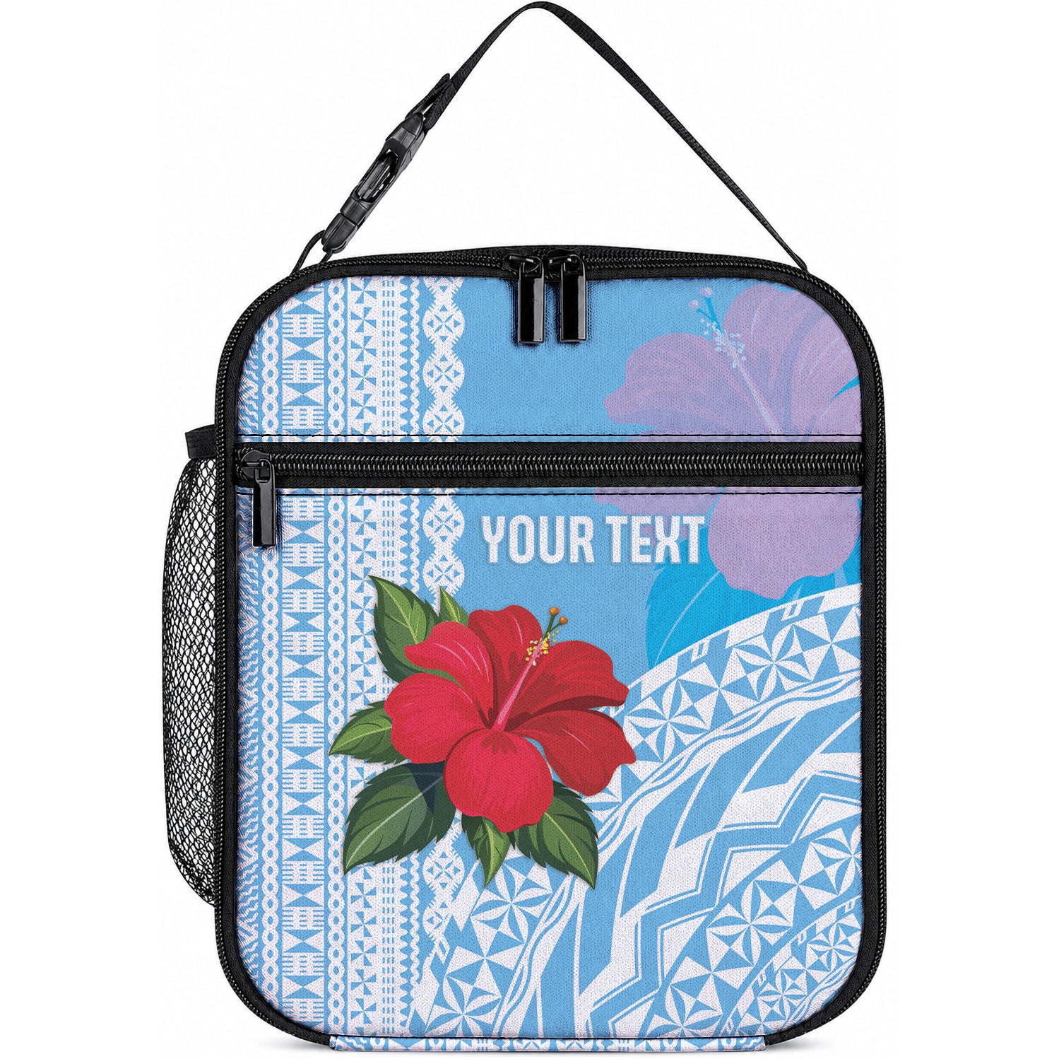 Suva Fiji 2026 Rugby Custom Lunch Bag Hibiscus Fijian Tapa Pattern