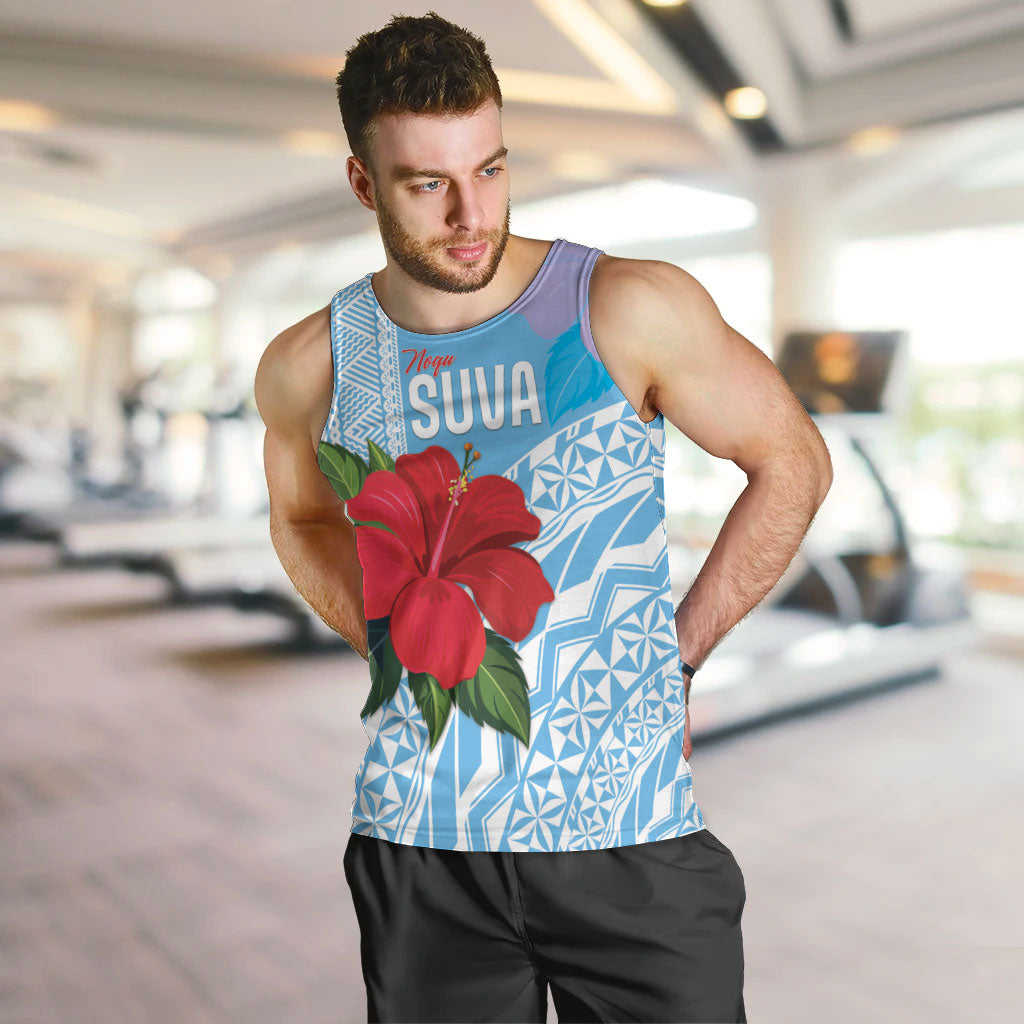 Suva Fiji 2026 Rugby Custom Men Tank Top Hibiscus Fijian Tapa Pattern