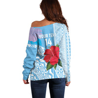 Suva Fiji 2026 Rugby Custom Off Shoulder Sweater Hibiscus Fijian Tapa Pattern LT14 - Polynesian Pride