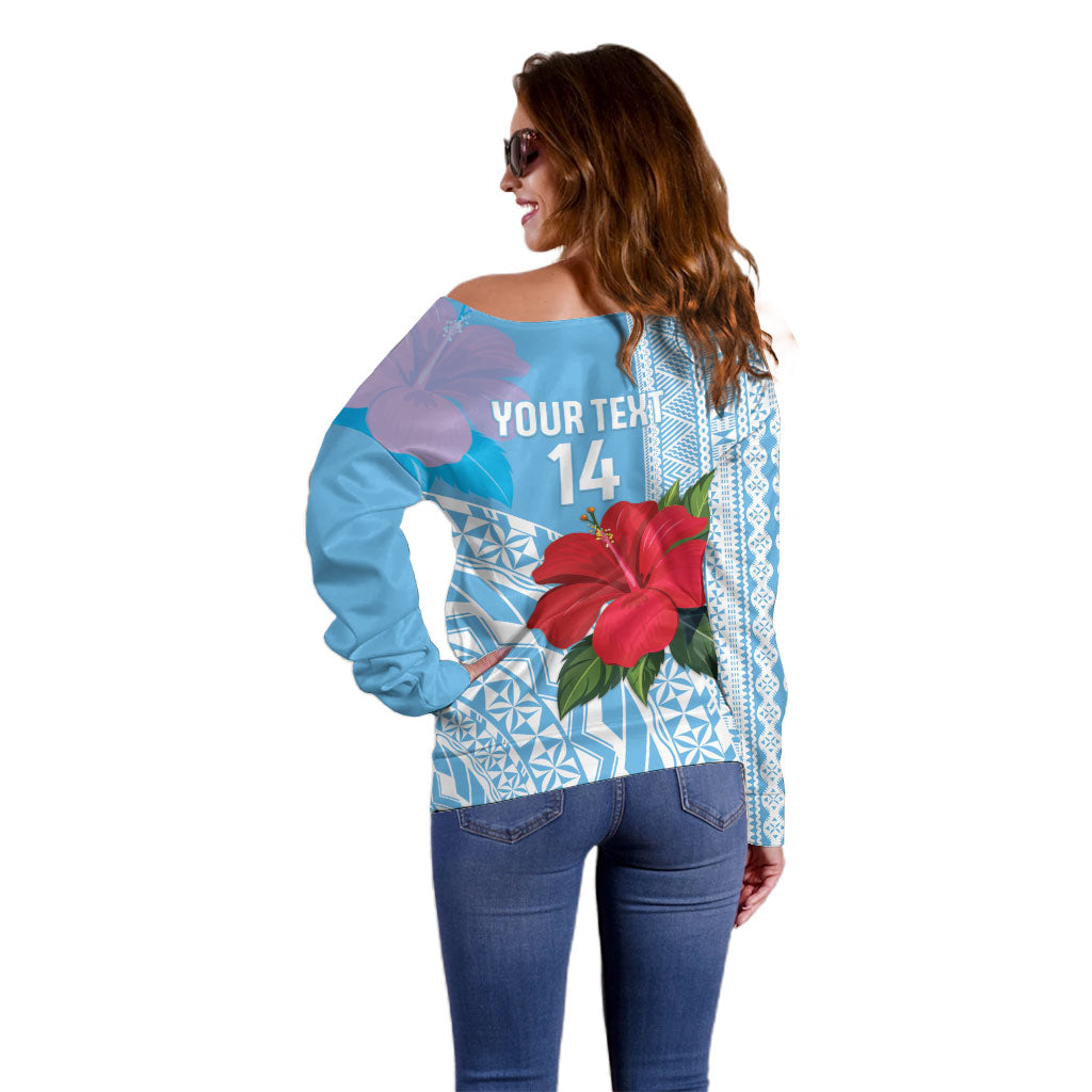 Suva Fiji 2026 Rugby Custom Off Shoulder Sweater Hibiscus Fijian Tapa Pattern LT14 - Polynesian Pride