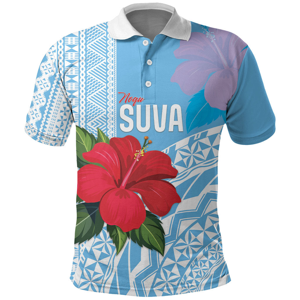 Suva Fiji 2026 Rugby Custom Polo Shirt Hibiscus Fijian Tapa Pattern