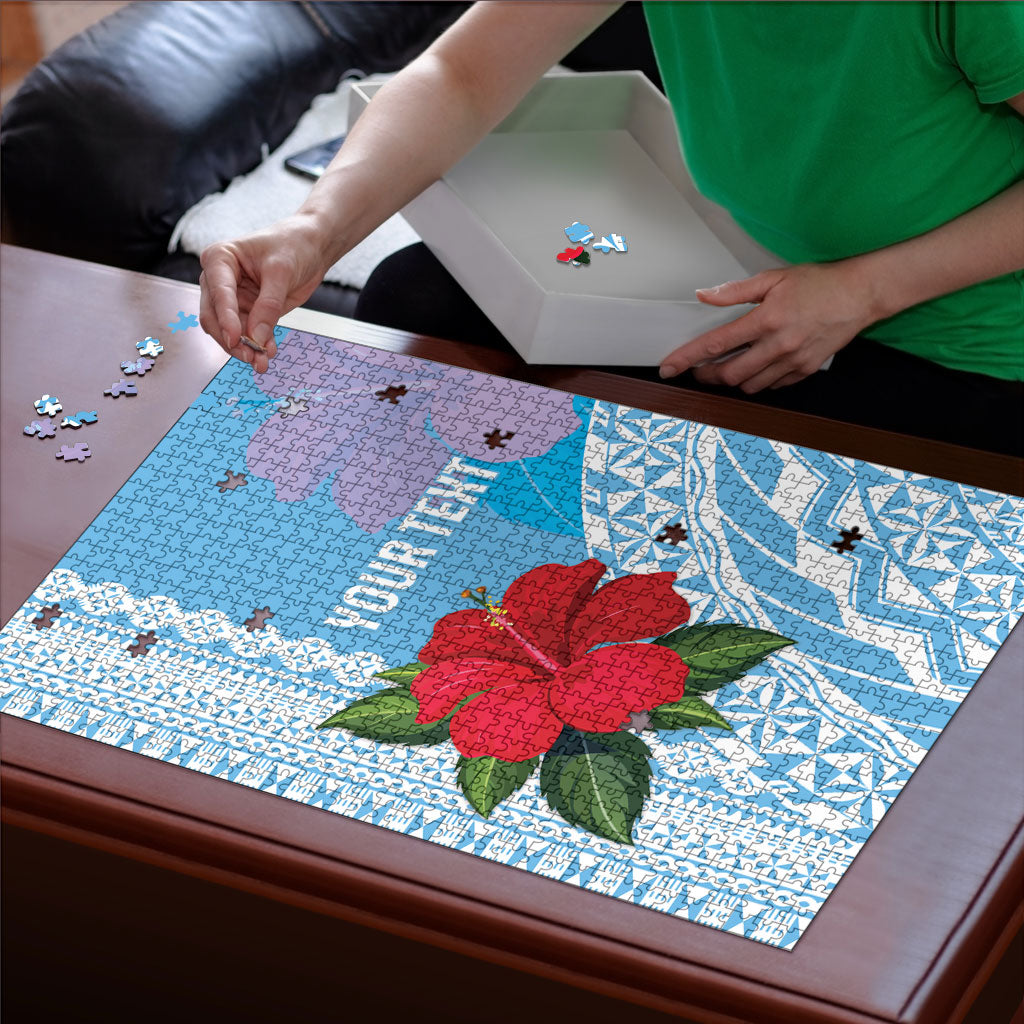 Suva Fiji 2026 Rugby Custom Puzzle Hibiscus Fijian Tapa Pattern LT14 - Polynesian Pride