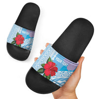 Suva Fiji 2026 Rugby Custom Slide Sandals Hibiscus Fijian Tapa Pattern LT14 - Polynesian Pride