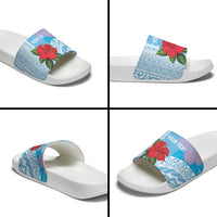 Suva Fiji 2026 Rugby Custom Slide Sandals Hibiscus Fijian Tapa Pattern LT14 - Polynesian Pride