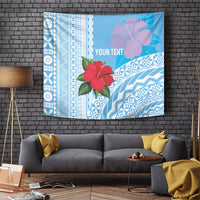 Suva Fiji 2026 Rugby Custom Tapestry Hibiscus Fijian Tapa Pattern LT14 Blue - Polynesian Pride