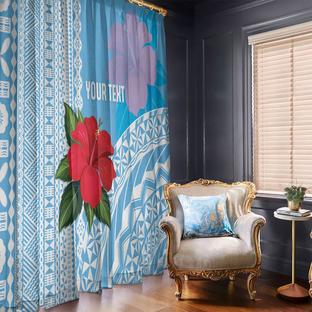 Suva Fiji 2026 Rugby Custom Window Curtain Hibiscus Fijian Tapa Pattern LT14 - Polynesian Pride