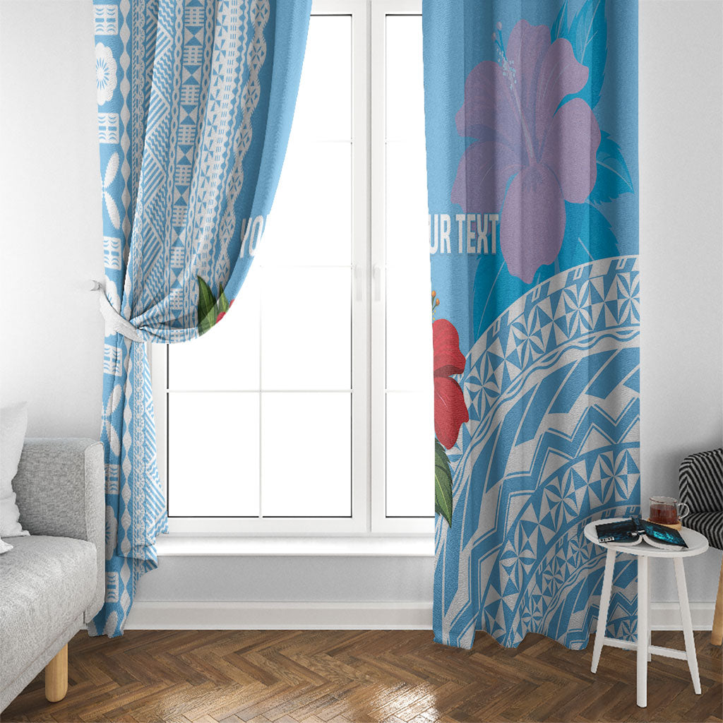 Suva Fiji 2026 Rugby Custom Window Curtain Hibiscus Fijian Tapa Pattern LT14 - Polynesian Pride