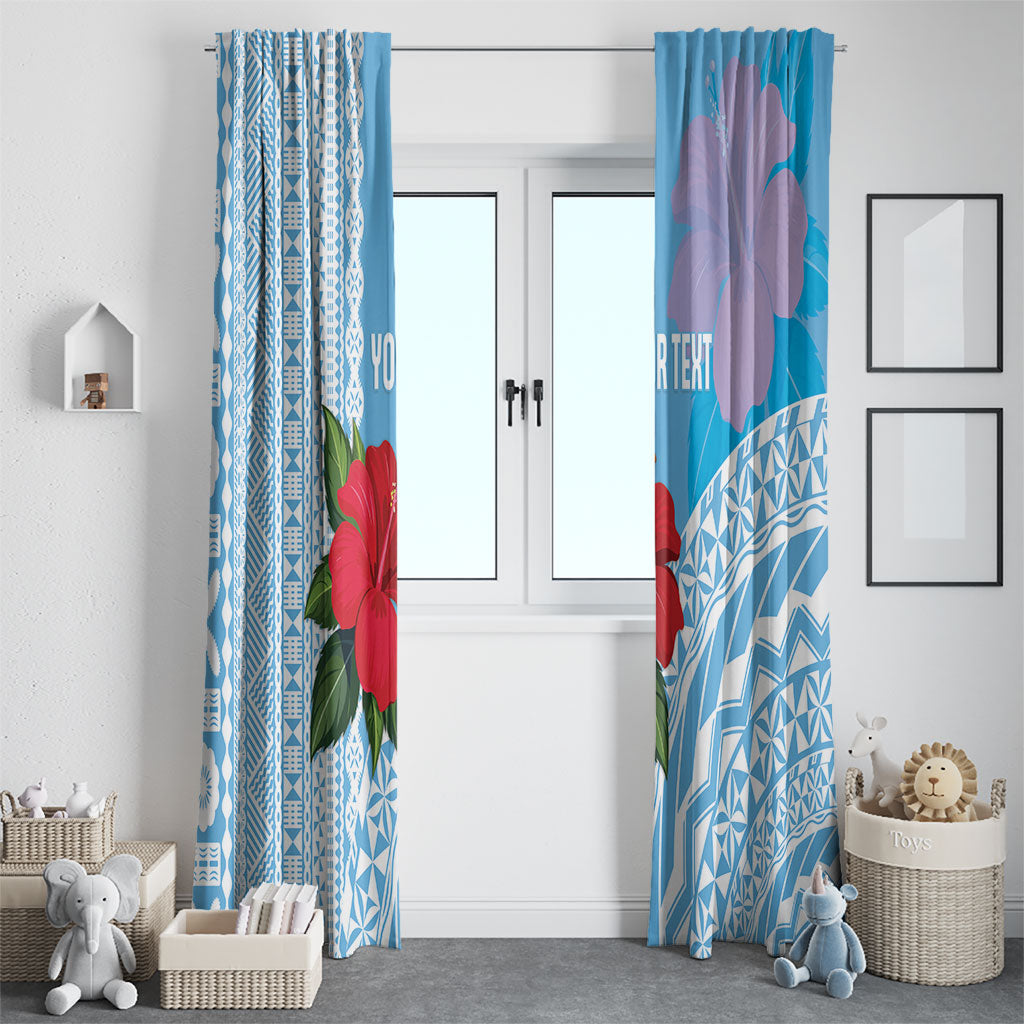 Suva Fiji 2026 Rugby Custom Window Curtain Hibiscus Fijian Tapa Pattern LT14 - Polynesian Pride