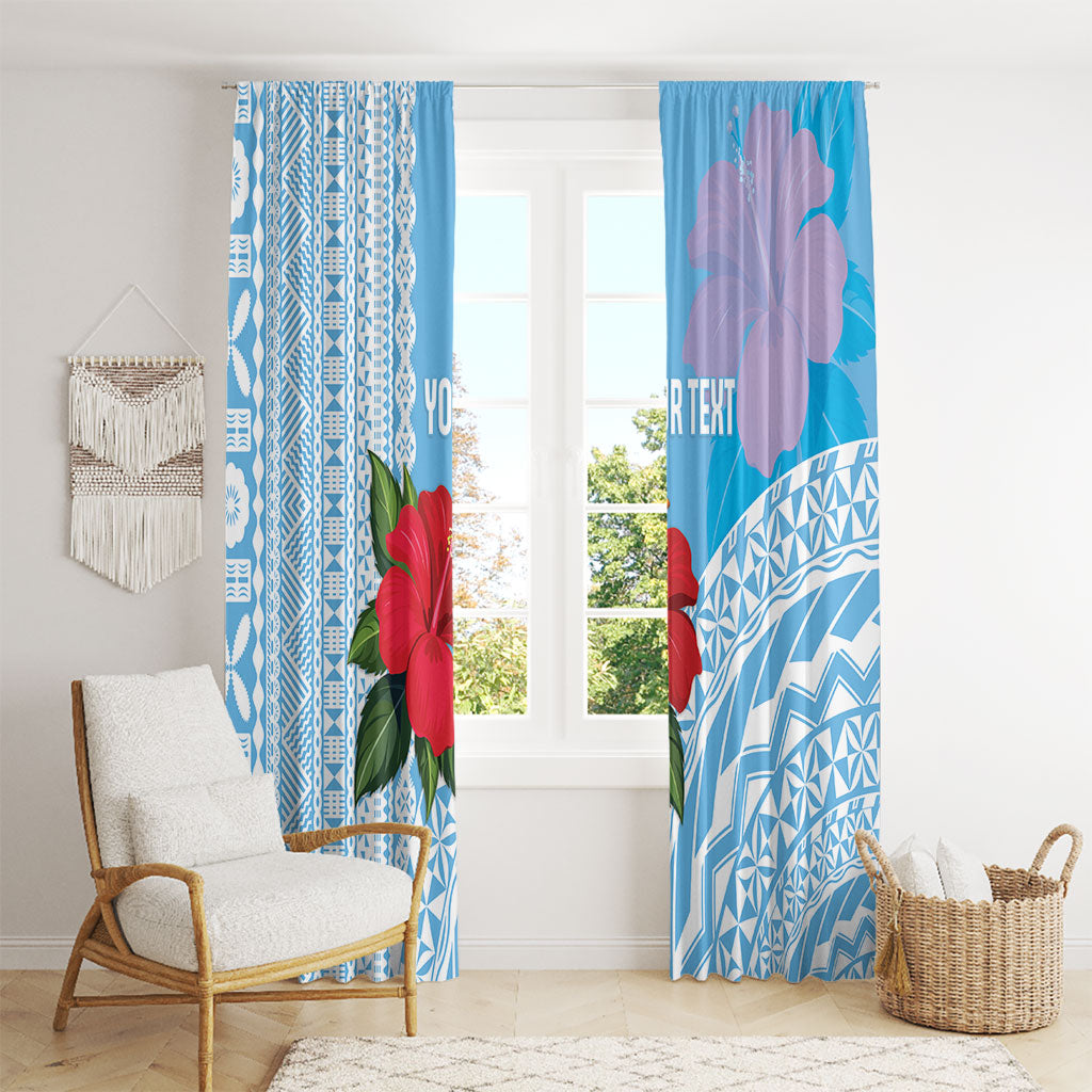 Suva Fiji 2026 Rugby Custom Window Curtain Hibiscus Fijian Tapa Pattern LT14 - Polynesian Pride