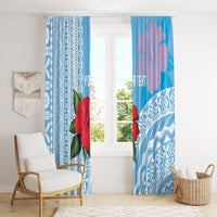 Suva Fiji 2026 Rugby Custom Window Curtain Hibiscus Fijian Tapa Pattern LT14 - Polynesian Pride