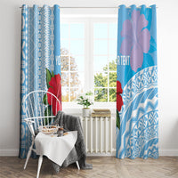 Suva Fiji 2026 Rugby Custom Window Curtain Hibiscus Fijian Tapa Pattern LT14 - Polynesian Pride