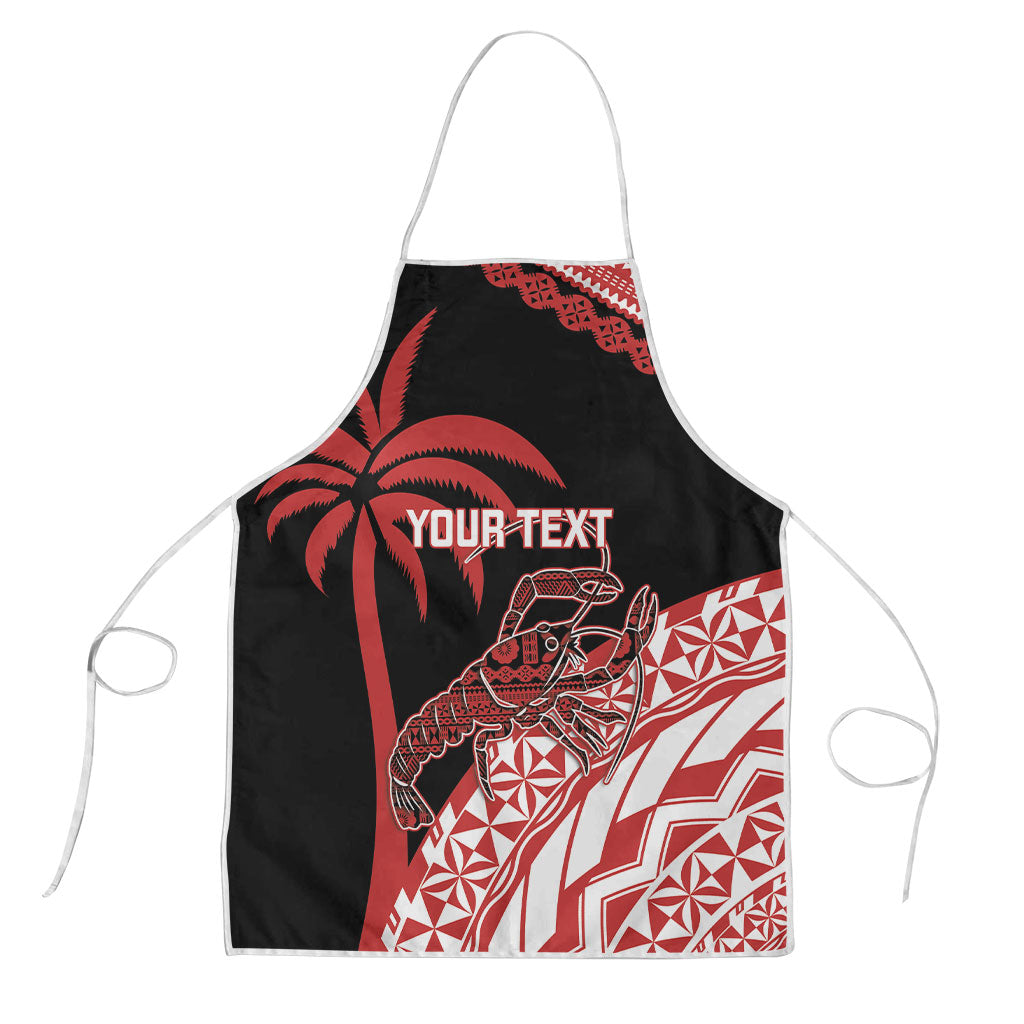 Rewa Fiji 2026 Rugby Custom Apron Ura Prawn Fijian Tapa Pattern LT14 Red - Polynesian Pride