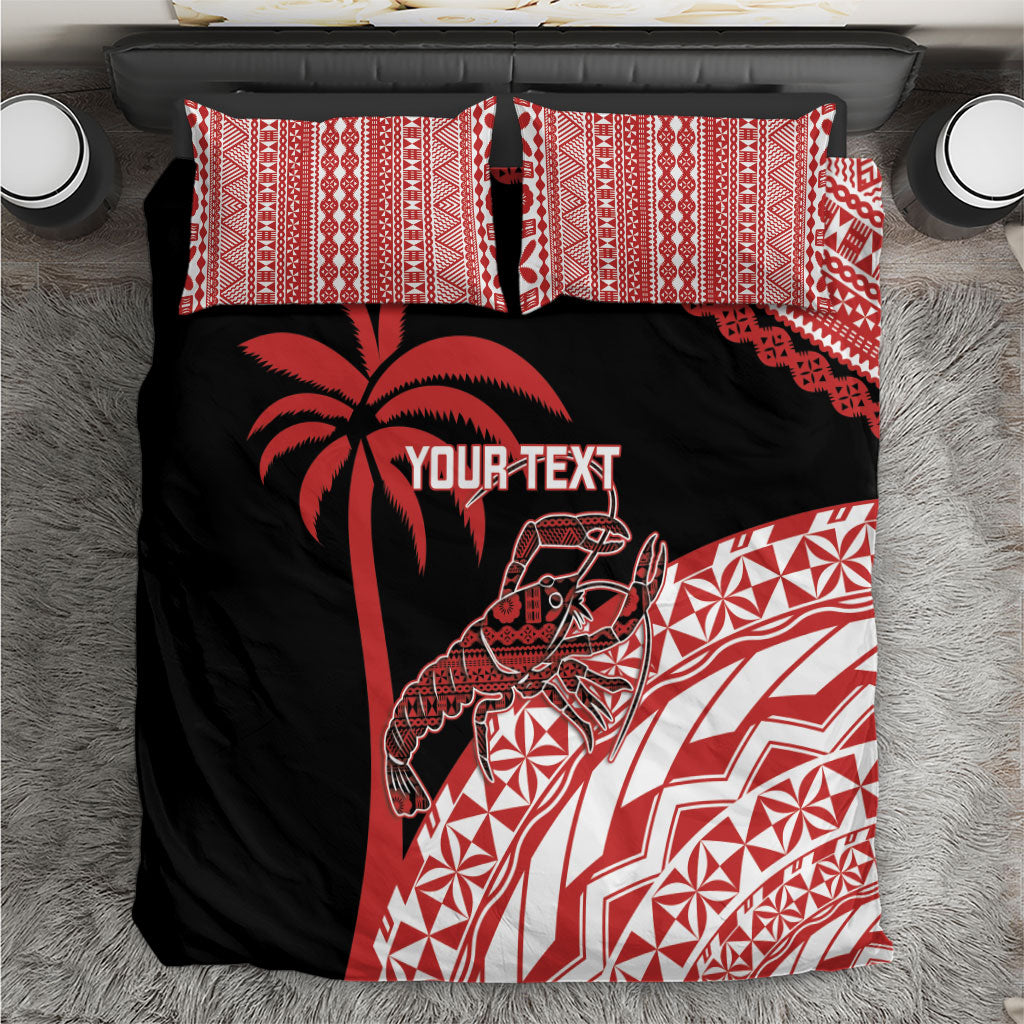Rewa Fiji 2026 Rugby Custom Bedding Set Ura Prawn Fijian Tapa Pattern