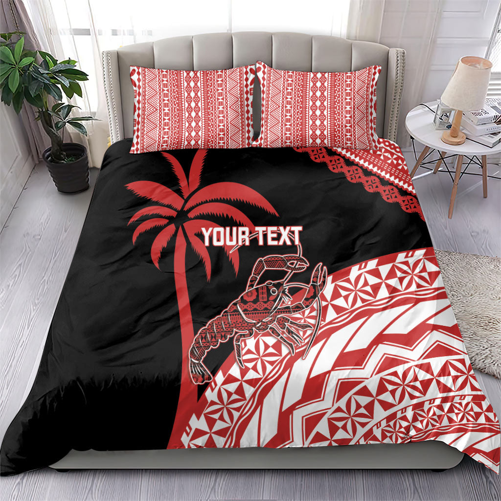 Rewa Fiji 2026 Rugby Custom Bedding Set Ura Prawn Fijian Tapa Pattern LT14 - Polynesian Pride