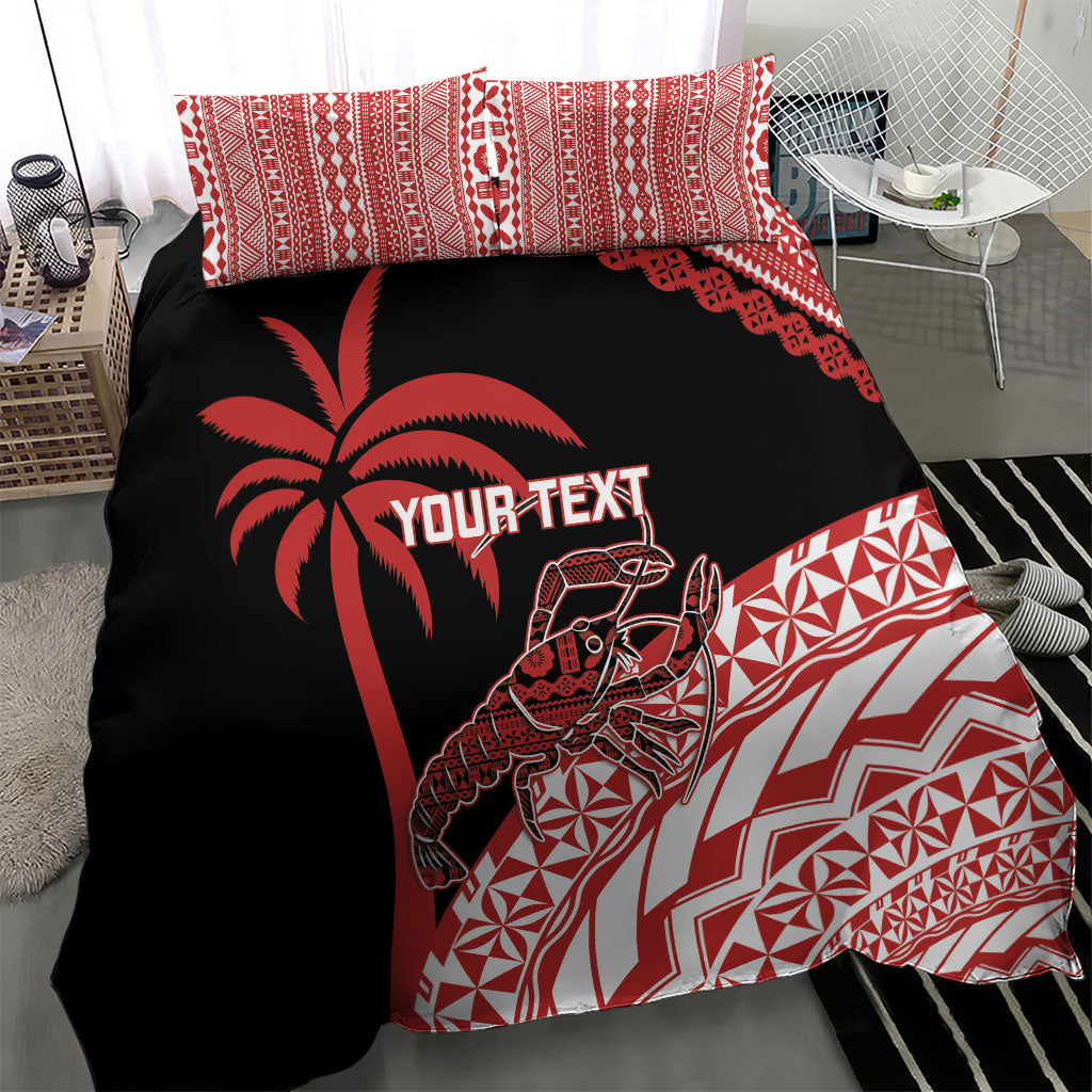 Rewa Fiji 2026 Rugby Custom Bedding Set Ura Prawn Fijian Tapa Pattern LT14 - Polynesian Pride