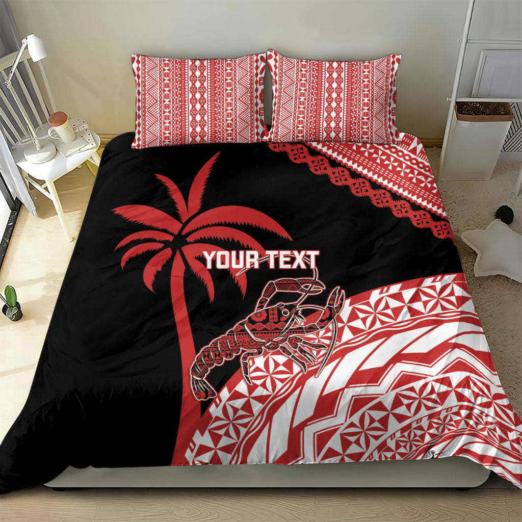 Rewa Fiji 2026 Rugby Custom Bedding Set Ura Prawn Fijian Tapa Pattern LT14 - Polynesian Pride