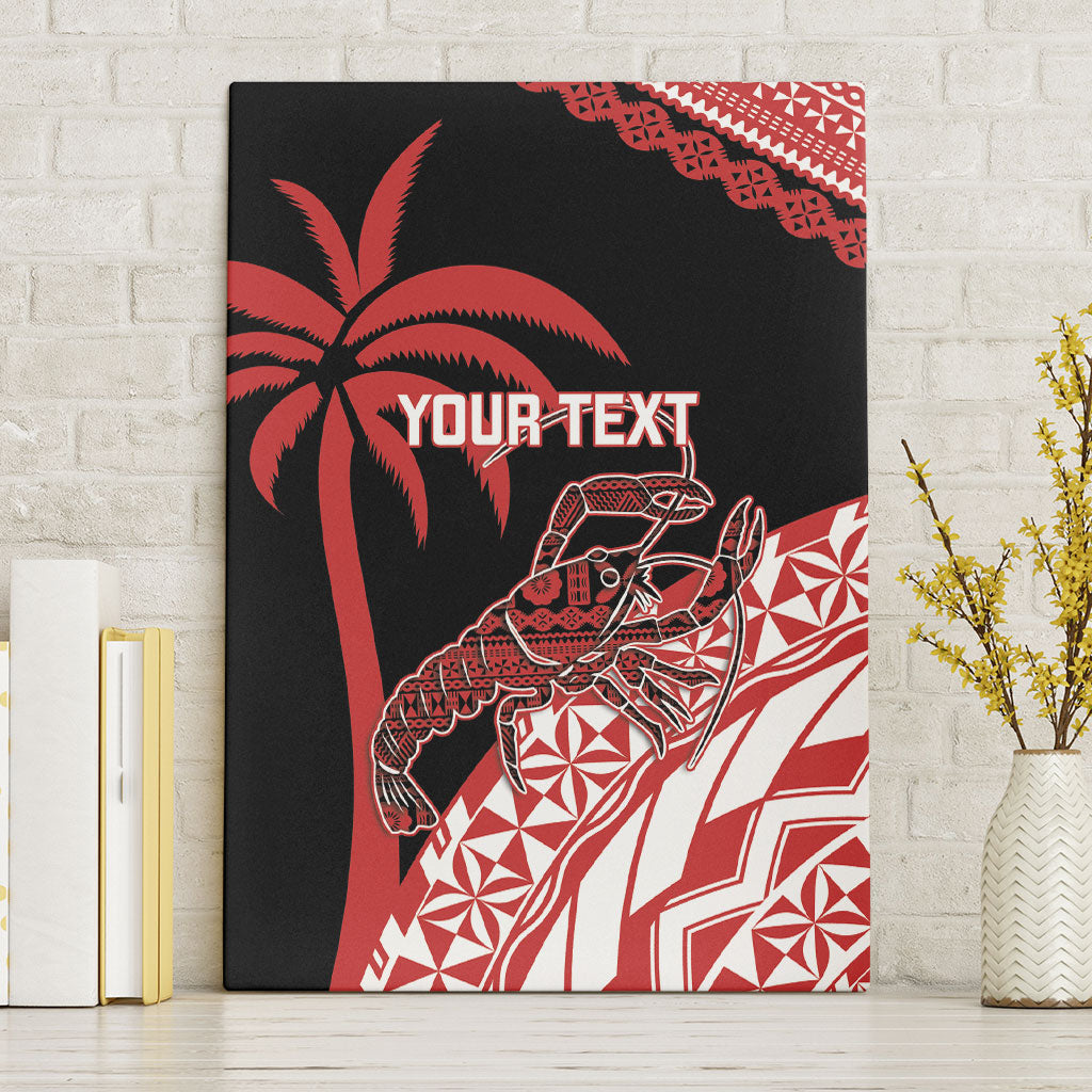 Rewa Fiji 2026 Rugby Custom Canvas Wall Art Ura Prawn Fijian Tapa Pattern LT14 Without Frame Red - Polynesian Pride