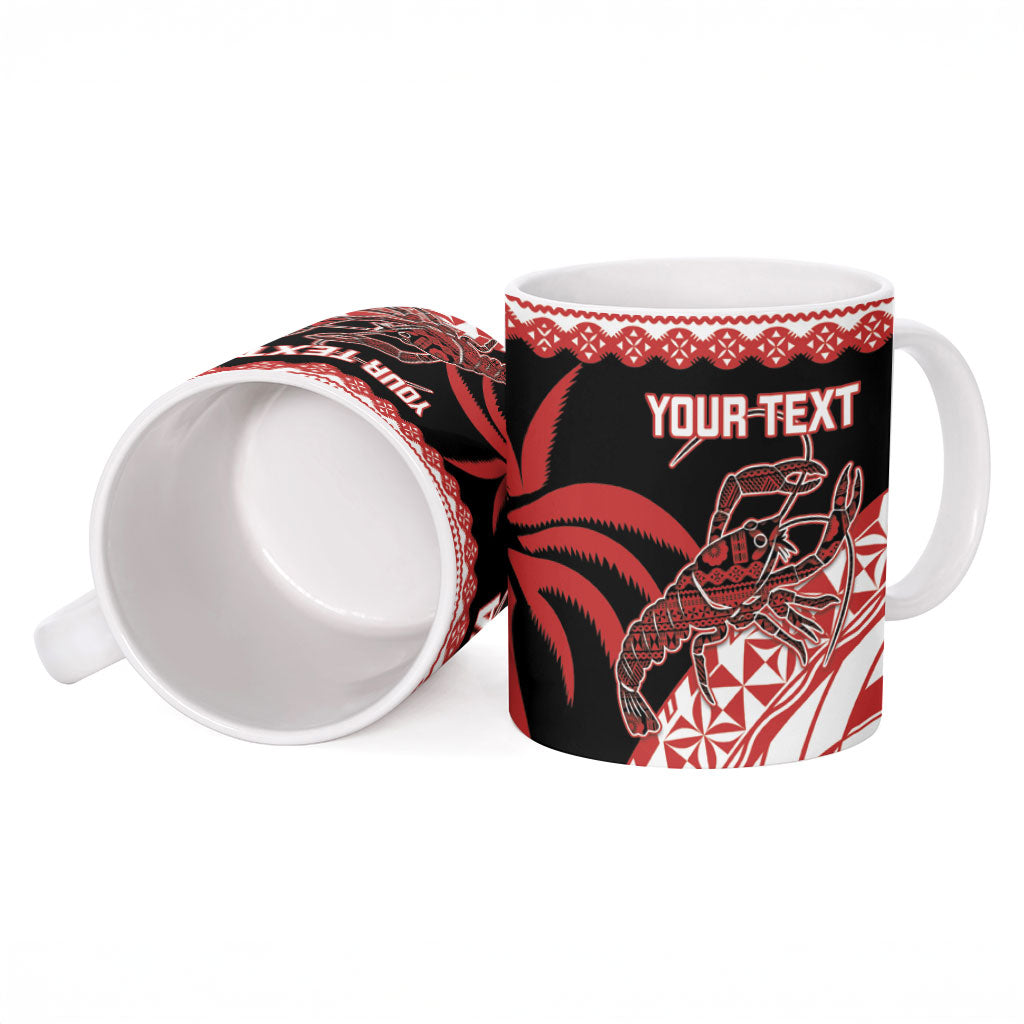 Rewa Fiji 2026 Rugby Custom Ceramic Mug Ura Prawn Fijian Tapa Pattern LT14 - Polynesian Pride