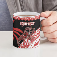 Rewa Fiji 2026 Rugby Custom Ceramic Mug Ura Prawn Fijian Tapa Pattern LT14 - Polynesian Pride