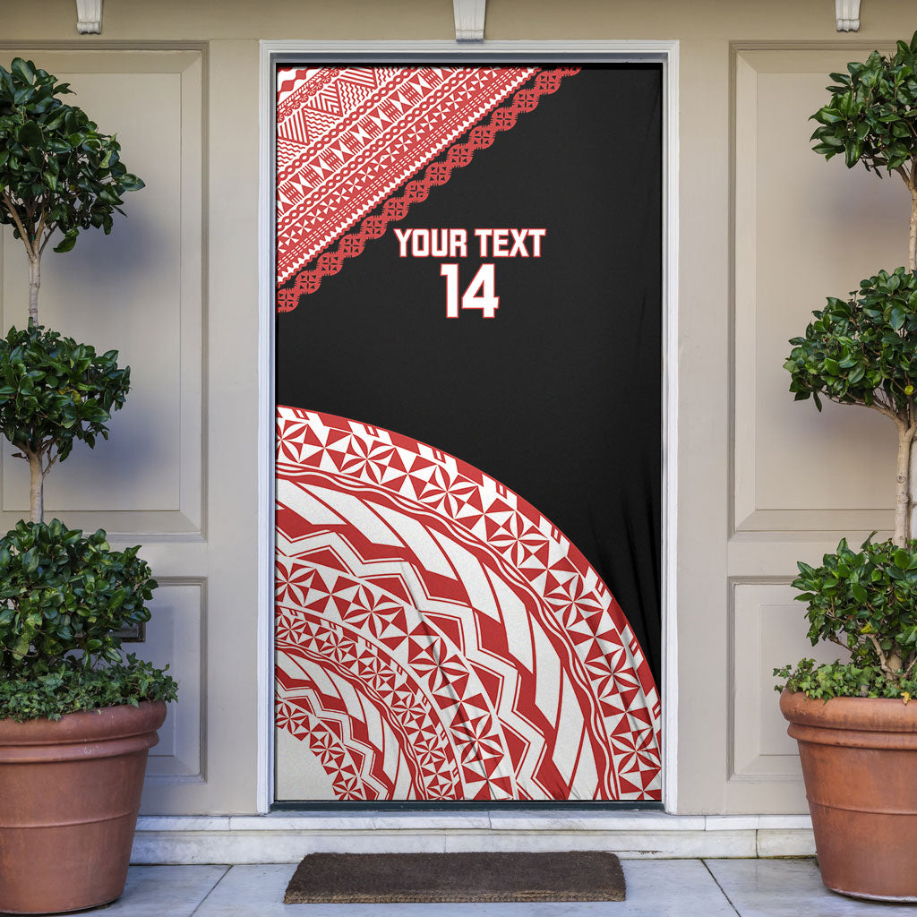 Rewa Fiji 2026 Rugby Custom Door Cover Ura Prawn Fijian Tapa Pattern LT14 Red - Polynesian Pride