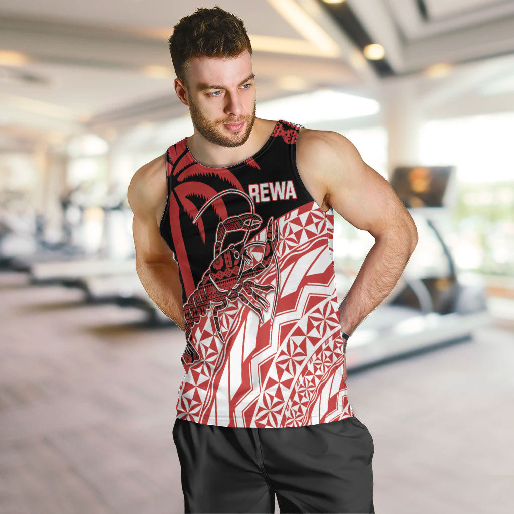 Rewa Fiji 2026 Rugby Custom Men Tank Top Ura Prawn Fijian Tapa Pattern