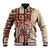 Samoa Tapau Baseball Jacket Samoan Siapo Pattern LT14 Unisex Brown - Polynesian Pride