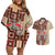 Samoa Tapau Couples Matching Off Shoulder Short Dress and Hawaiian Shirt Samoan Siapo Pattern LT14 Brown - Polynesian Pride