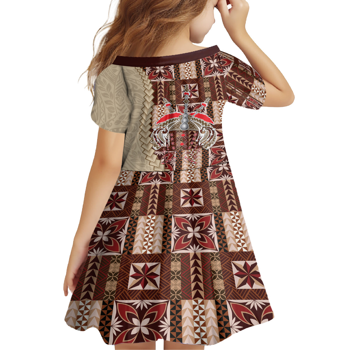 Samoa Tapau Family Matching Tank Maxi Dress and Hawaiian Shirt Samoan Siapo Pattern LT14 - Polynesian Pride