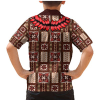 Samoa Siapo Family Matching Mermaid Dress and Hawaiian Shirt Tapa Pattern Mix Ula Fala Hibiscus LT14 - Polynesian Pride