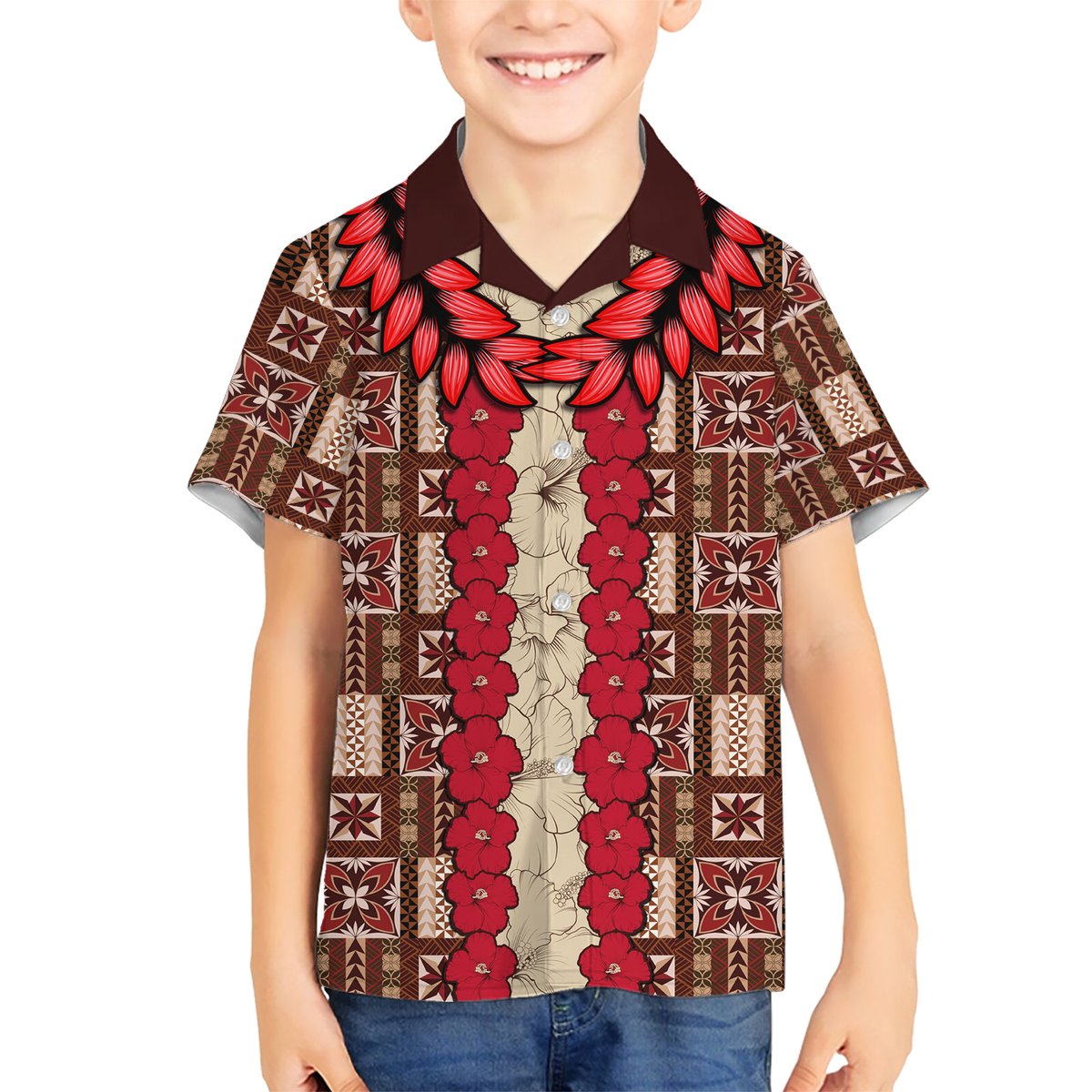 Samoa Siapo Hawaiian Shirt Tapa Pattern Mix Ula Fala Hibiscus LT14 - Polynesian Pride