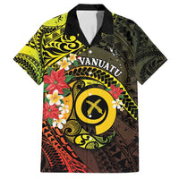Vanuatu Christmas Family Matching Off Shoulder Short Dress and Hawaiian Shirt Vanuatuan Pig Tusk - Meri Krismas! LT14 Dad's Shirt - Short Sleeve Black - Polynesian Pride