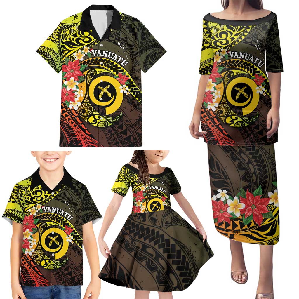 Vanuatu Christmas Family Matching Puletasi and Hawaiian Shirt Vanuatuan Pig Tusk - Meri Krismas! LT14 - Polynesian Pride