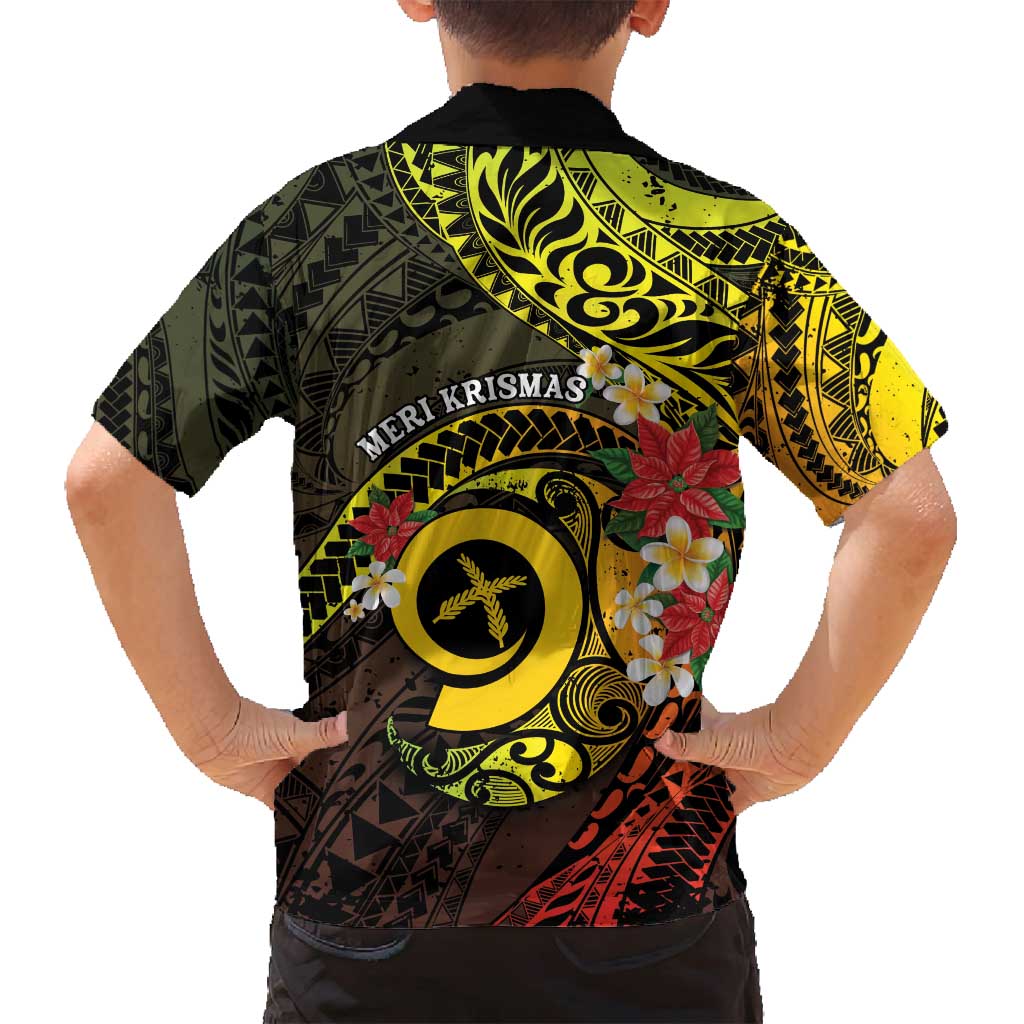 Vanuatu Christmas Family Matching Tank Maxi Dress and Hawaiian Shirt Vanuatuan Pig Tusk - Meri Krismas! LT14 - Polynesian Pride