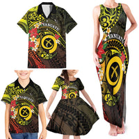 Vanuatu Christmas Family Matching Tank Maxi Dress and Hawaiian Shirt Vanuatuan Pig Tusk - Meri Krismas! LT14 - Polynesian Pride