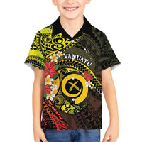 Vanuatu Christmas Kid Hawaiian Shirt Vanuatuan Pig Tusk - Meri Krismas!