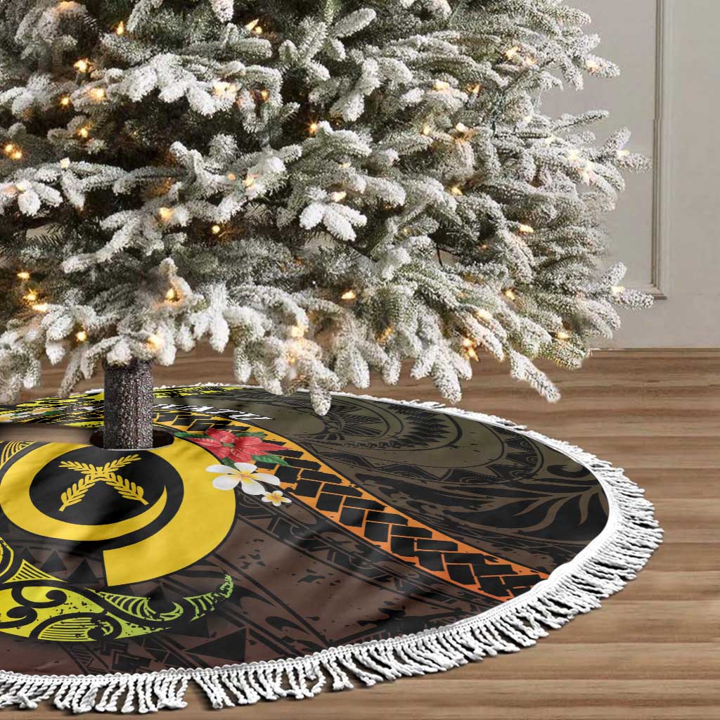 Vanuatu Christmas Tree Skirt Vanuatuan Pig Tusk - Meri Krismas!