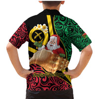 Vanuatu Christmas Family Matching Mermaid Dress and Hawaiian Shirt Vanuatuan Conch Shell - Meri Krismas!