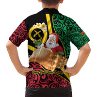 Vanuatu Christmas Family Matching Off Shoulder Short Dress and Hawaiian Shirt Vanuatuan Conch Shell - Meri Krismas!