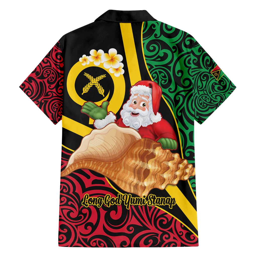 Vanuatu Christmas Family Matching Tank Maxi Dress and Hawaiian Shirt Vanuatuan Conch Shell - Meri Krismas! LT14 - Polynesian Pride