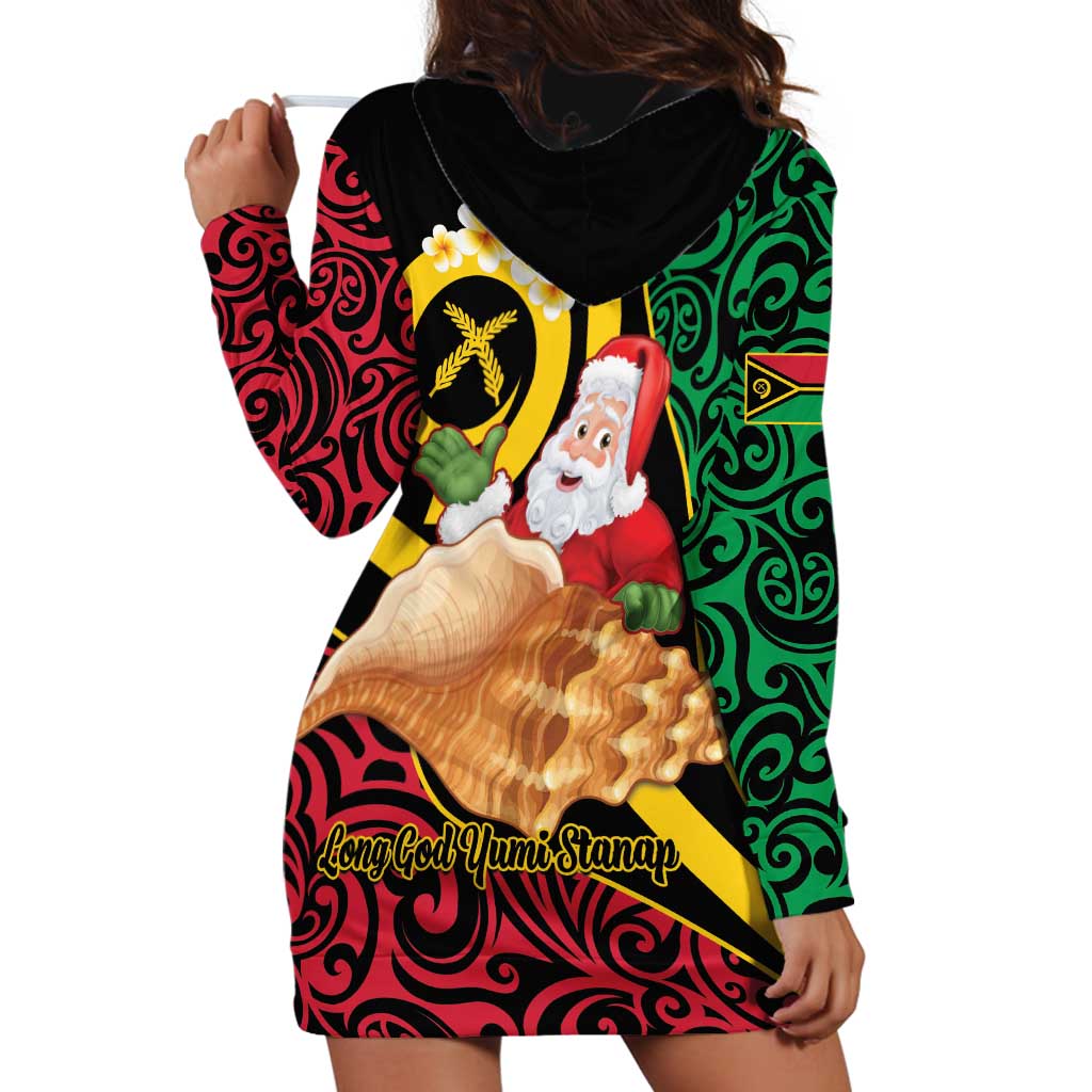 Vanuatu Christmas Hoodie Dress Vanuatuan Conch Shell - Meri Krismas! LT14 - Polynesian Pride