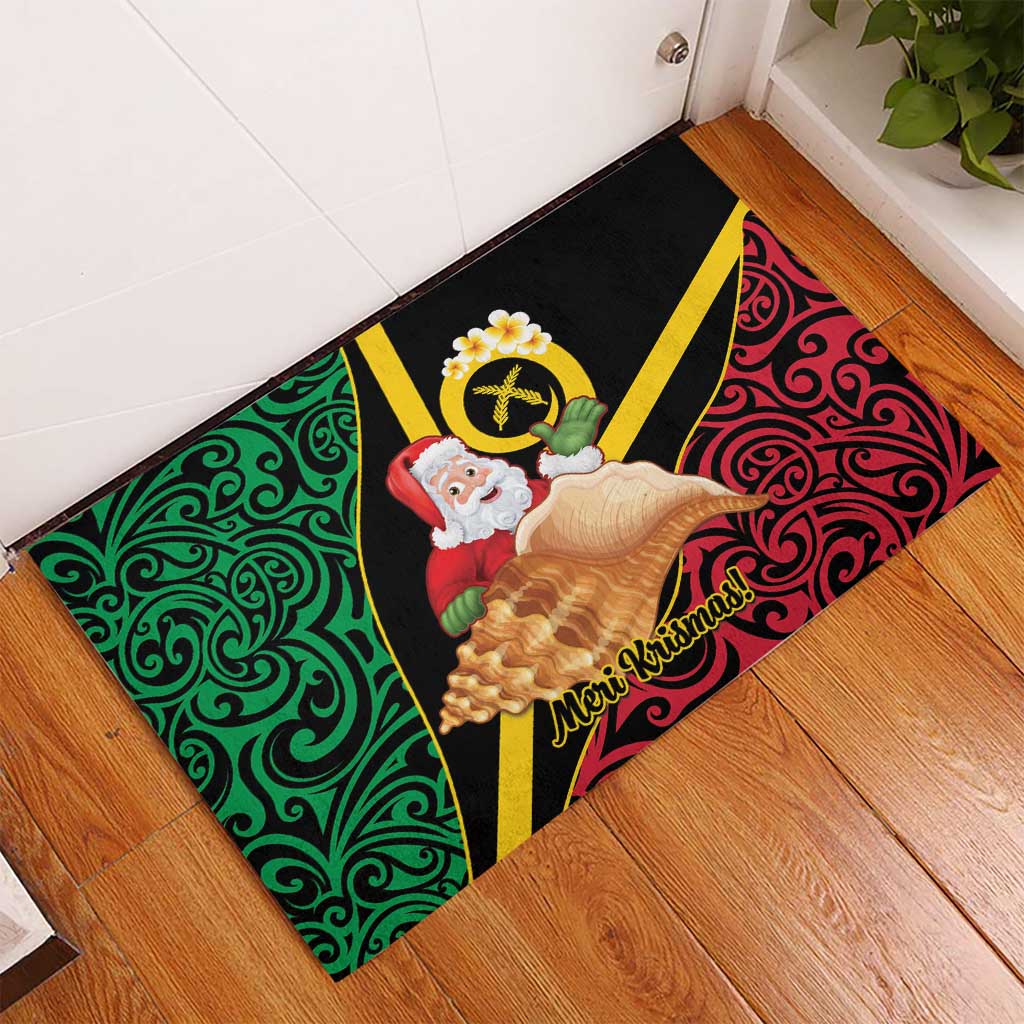 Vanuatu Christmas Rubber Doormat Vanuatuan Conch Shell - Meri Krismas!