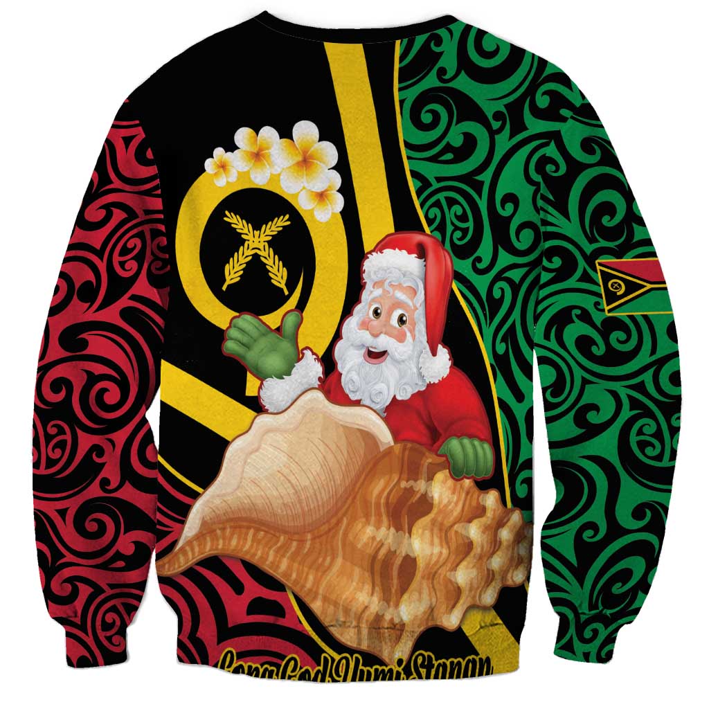 Vanuatu Christmas Sweatshirt Vanuatuan Conch Shell - Meri Krismas!