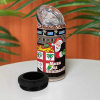 Fiji Christmas 4 in 1 Can Cooler Tumbler Fijian Masi Marau na Kerisimasi! - Brown LT14 - Polynesian Pride